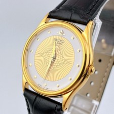 Orologio Seiko Quarzo V701 1X90 Tono Oro Cinturino Nuovo Modello Raro Batteria OK