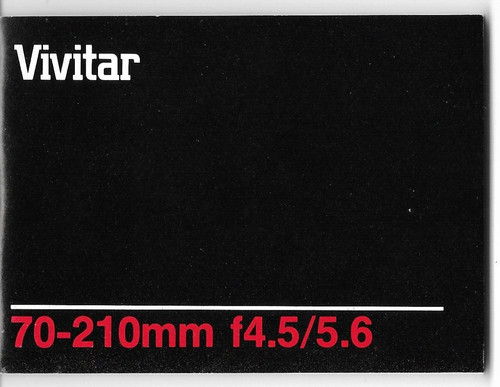 Vivitar 210mm 5 - 70-210mm, f/4.5-5.6