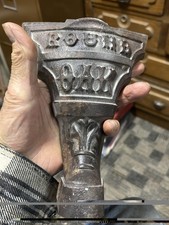 Piedino gamba stufa a carbone ghisa rovere tondo antico/vintage 8” vecchio stock