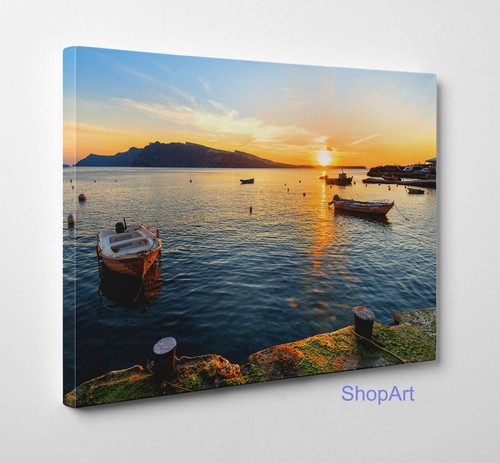 Quadro porto con - porto, barche