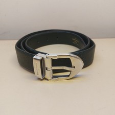 Cintura Louis Vuitton verde scuro pelle taiga fibbia argento taglia 110/44