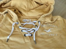FELPA HOLLISTER CALIFORNIA GIALLO  CON CAPPUCCIO SURF TAGLIA L