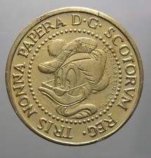 MONETA GETTONE TOPOLINO NONNA PAPERA IN PLASTICA DORATA