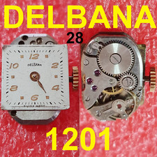 Movimento delbana cal. 1201 dial 14 mm movement watch for parts running vintage