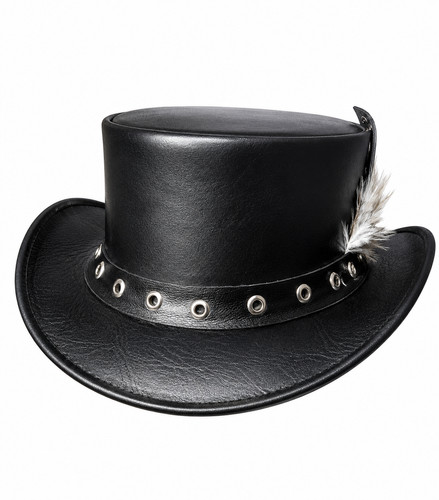 Cappello cilindro pelle - a,