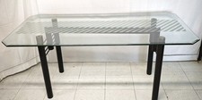 Tavolo piano cristallo molato