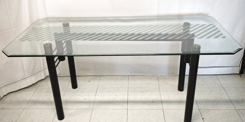 Tavolo piano cristallo - , molato