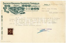 1946 PADOVA - Società anonima Giuseppe GAROLLA - Macchine enologiche *Lettera