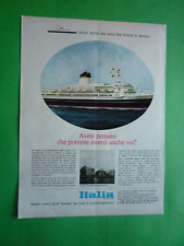 ITALIAN LINE NAVIGAZIONE NAVE MICHELANGELO Pubblicità 1 pagina originale 1964 