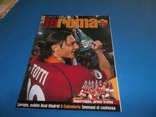 RIVISTA LA ROMA  AS ROMA  SETTEMBRE 2001 TOTTI SUPERCOPPA POSTER CALENDARIO