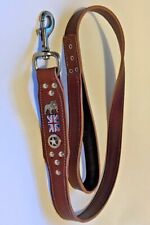 PIOMBO CANE IN PELLE - BULLDOG BULLDOG BRITANNICO IN VERA PELLE LARGO 1" 