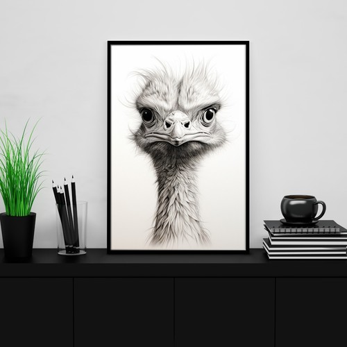 Quadro animale uccellino - , di