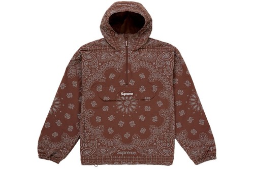 Supreme paisley anorak marrone - supreme,