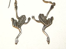 Sterling Leaping Frog Earrings