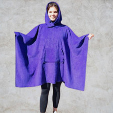Purple Fleece Hooded Blanket