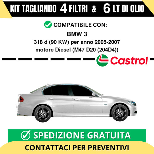 Tagliando per bmw 318d - 90, kw