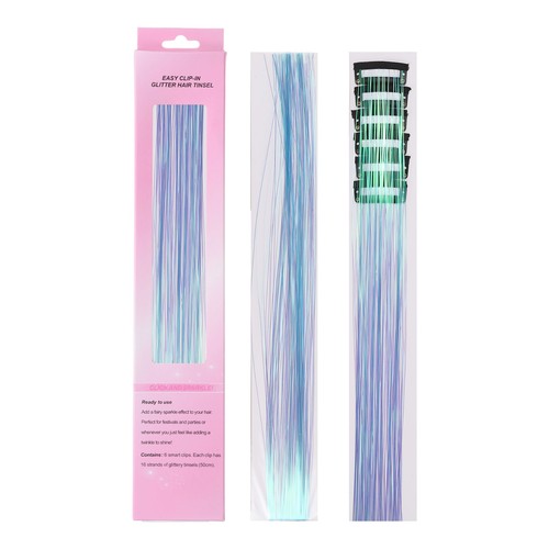6pcs clip hair - clip, tinsel