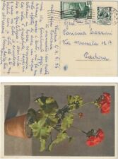 VALORI GEMELLI 10 LIRE ITALIA LAVORO + FORZE ARMATE SU CARTOLINA 1953