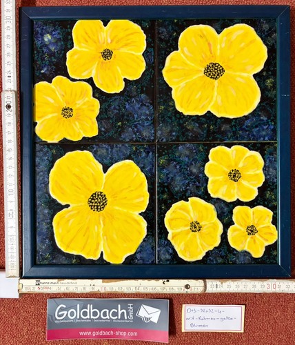 Quadro piastrelle fiori gialli