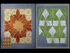 MARCEL FLEURY, DECORS ART NOUVEAU, FLEURS - 1905 - 2 GRANDES GOUACHES ORIGINALES