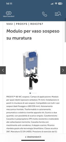Prosys wc sospeso - wc,
