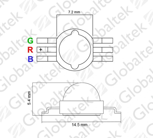Led smd rgb pin 3in1 - 3w, par