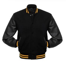 Varsity Jacket Premium Quality Wool Body Cow Hide Leather Sleeves| Free Shipping