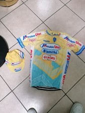 Maglia +cappellino Ciclismo Mercatone Uno Bianchi Taglia M 100% Polyester