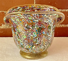 Vaso in vetro millefiori di Murano Gambaro & Poggi soffiato a mano Made in Italy metà secolo