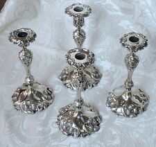 Raro set di quattro candelabri vittoriani placcati argento anni 1860