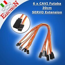 6x CAVETTO PROLUNGA SERVO FUTABA JR 30cm - Extension SERVO CABLE 300mm