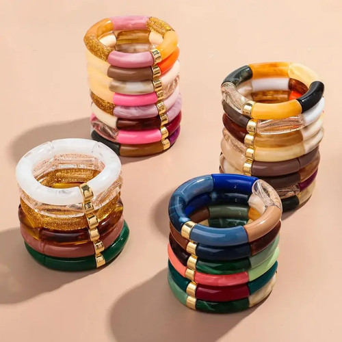 Bracciale tubo bambù resina