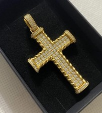 Ciondolo croce moissanite vera