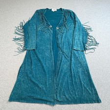 Cardigan Spolverino Back In The Saddle Donna XL Frange Boho Western Concho Southwest