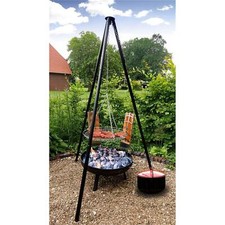 Barbecue girevole braciere multi grill set OSLO 4 in 1 pentola smaltata tavola salmone fiammato