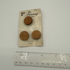 Bottone vintage Lansing 2544 un foro nuovo vecchio stock legno MCM lucido