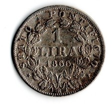 Pontificio , 1866 , moneta Pio