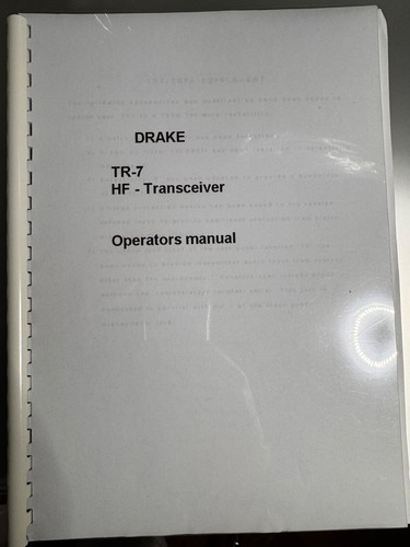 Manuale drake tr7 - manuale,