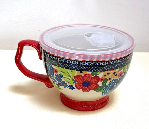 Tazza zuppa floreale ceramica