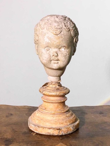 Scultura antica testa - , putto