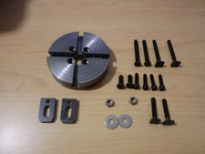 Aufspannsche D=90 nuovo per EMCO Compact 5, piastra adattatore con 2 scarpe di bloccaggio