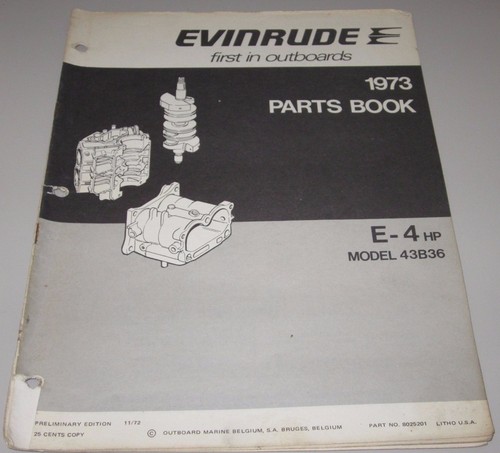 Parts book evinrude hp - e-4,