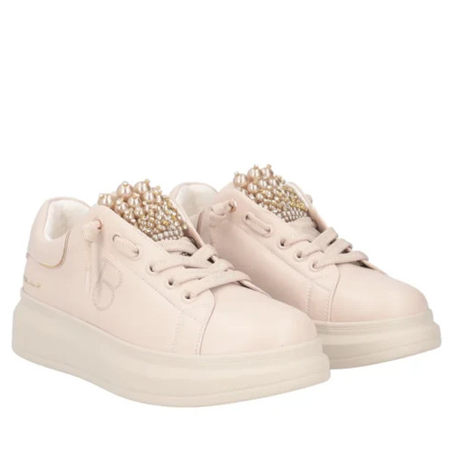 Sneaker tosca blu pelle con - pelle,