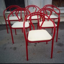 ANNI 70 SET SEDIE TUBOLARI BISTROT DESIGN  CHAIRS SET  TUBOLAR 70S