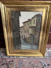 Dipinto Metà XX Secolo Cornice Dorata A Mecca Fine XIX secolo Giovanni Freducci