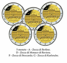 GERMANIA 2019 - 2 EURO BUNDESRAT SERIE COMPLETA 5 MONETE
