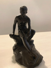 Antica Scultura HERMES  o MERCURIO A RIPOSO, bronzo Chiurazzi 1900