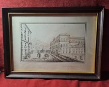 Disegno Antico.China su carta, Palazzo Reale in Napoli;cornice 30x40;opera 17x28