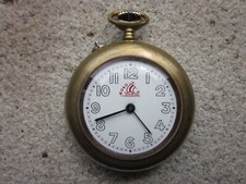 OROLOGIO DA TASCA EOLO BARCA A VELA ROSSA CIPOLLA PER TASCHINO VINTAGE ANTICO