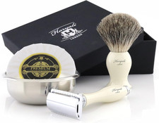 Kit Da Barba Da Uomo – Kit Barba Da Uomo Con Rasoio Di Sicurezza, Pennello Da Ba